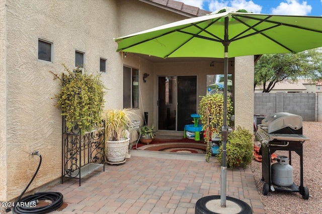 view of patio featuring area for grilling