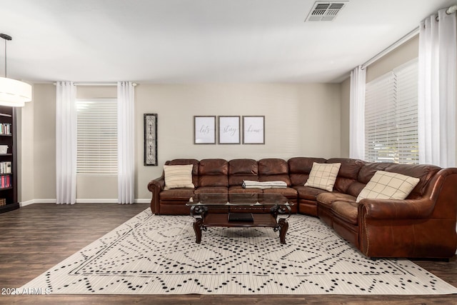 living room featuring wood-type flooring