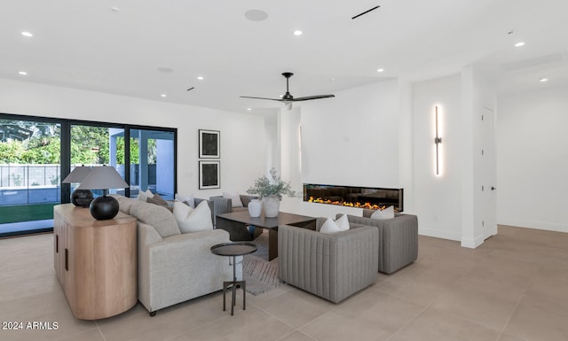 view of tiled living room