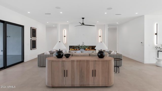 kitchen with ceiling fan