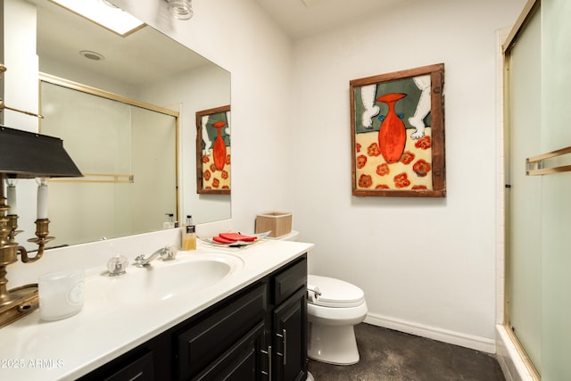 4525 N 66th St Unit 112, Scottsdale, AZ 85251 - bathroom with an enclosed shower, vanity, and concrete flooring