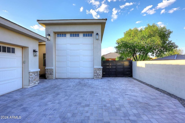 view of garage