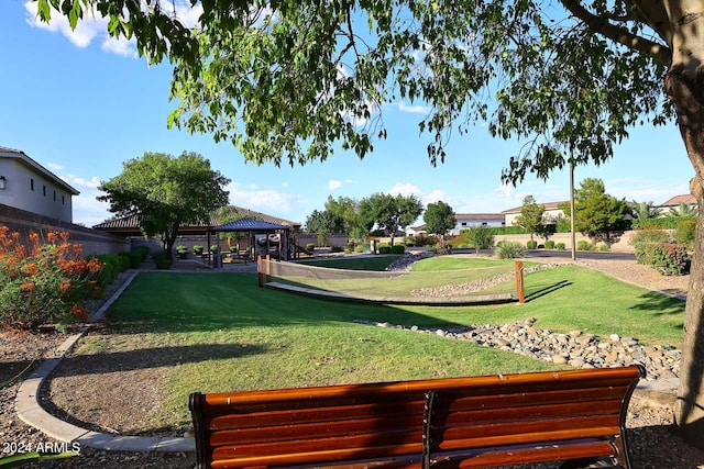 view of yard with a gazebo