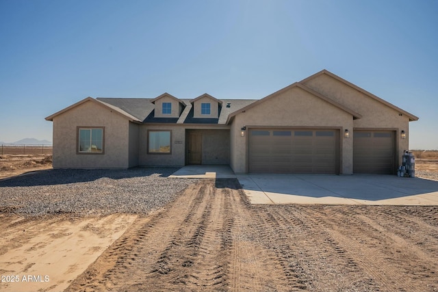 view of front facade with a garage