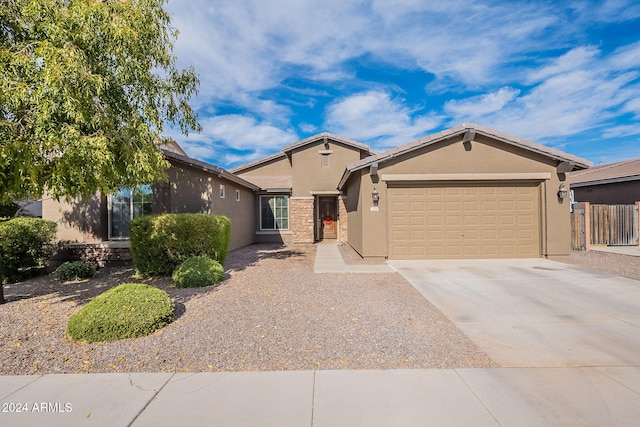 single story home featuring a garage