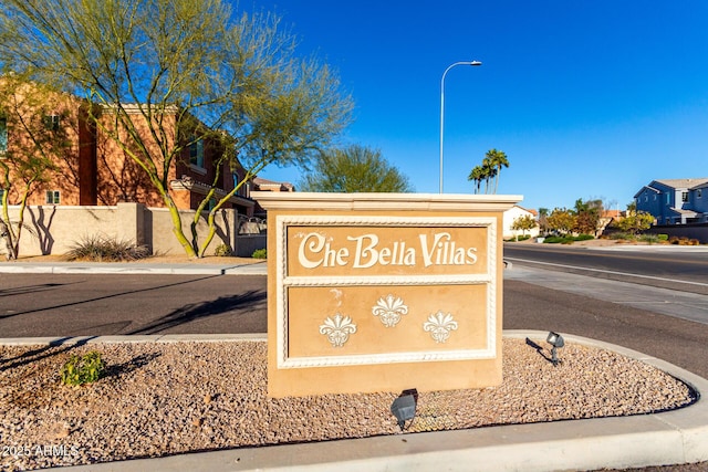 view of community sign