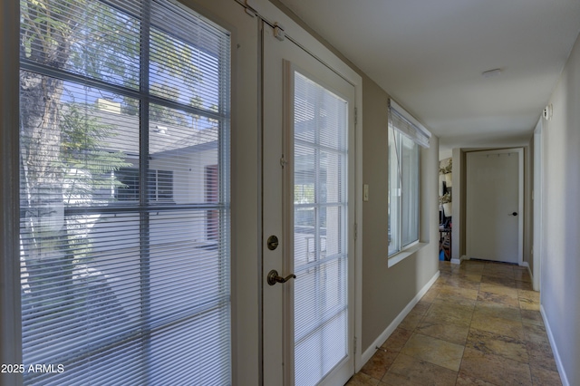 entryway featuring french doors