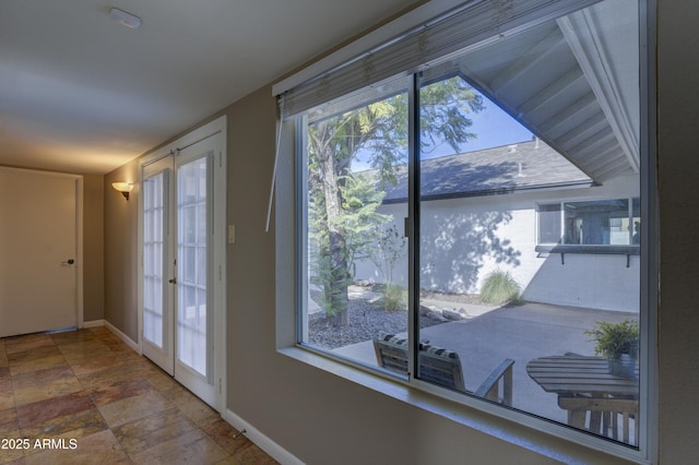 doorway to outside featuring french doors