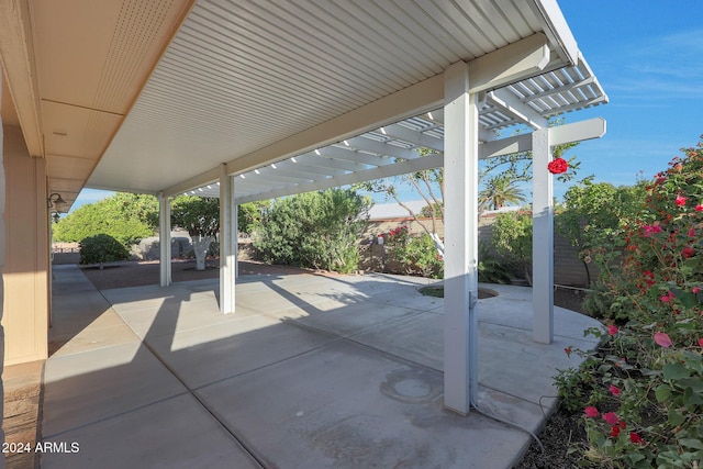 view of patio with a pergola