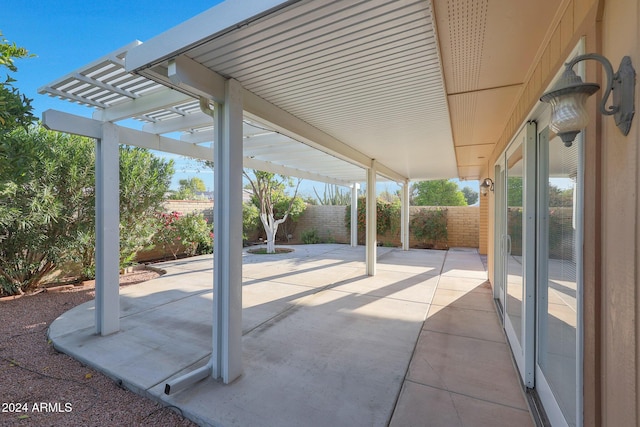 view of patio / terrace featuring a pergola