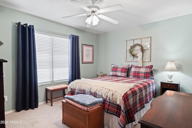 360 Bonita Dr, Wickenburg, AZ 85390 - bedroom featuring light carpet and ceiling fan