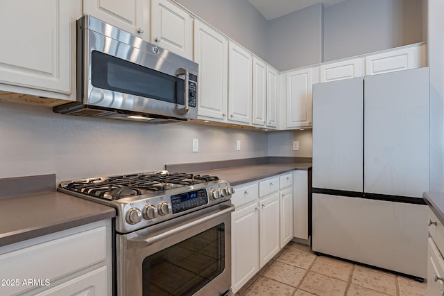 kitchen with white cabinets and stainless steel appliances