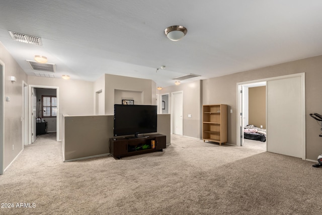 living room with light carpet