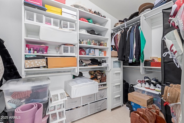 view of walk in closet