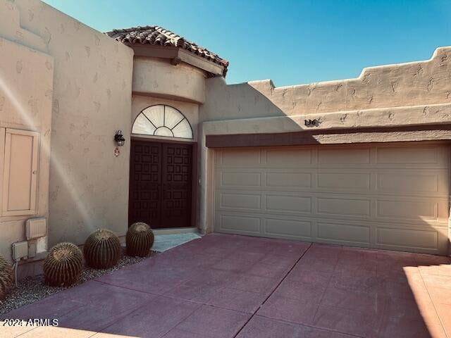 view of garage