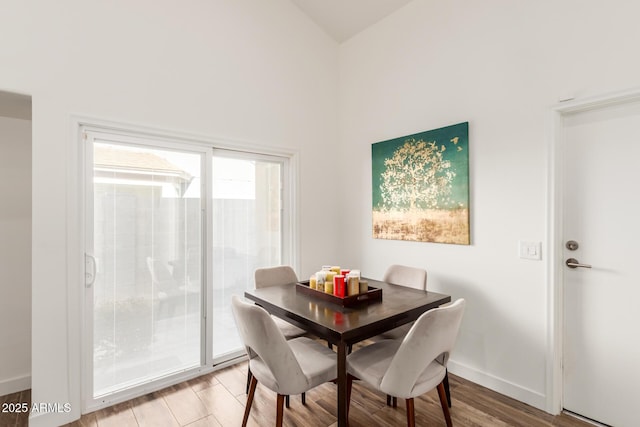 dining space featuring light hardwood / wood-style flooring