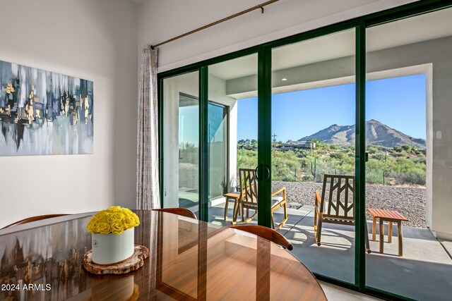 doorway with a mountain view