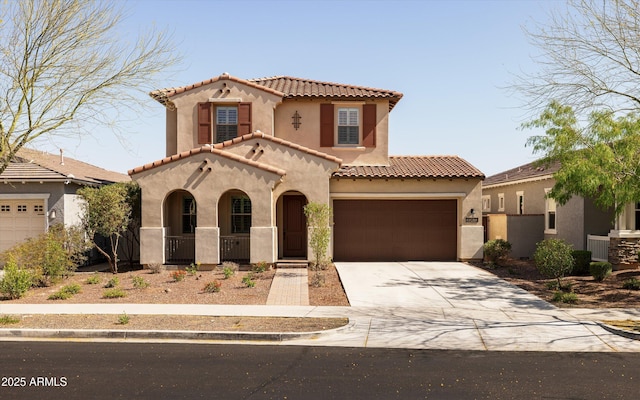 20473 W Legend Trl, Buckeye, AZ 85396 - mediterranean / spanish-style house featuring stucco siding, a tile roof, and driveway