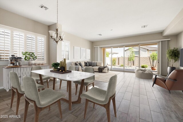20473 W Legend Trl, Buckeye, AZ 85396 - dining area with a chandelier and wood finished floors