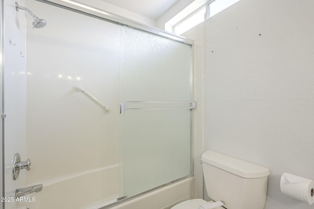 5330 E Tierra Buena Ln, Scottsdale, AZ 85254 - bathroom with toilet and shower / bath combination with glass door