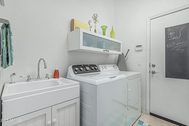 582 W Stirrup Ln, San Tan Valley, AZ 85143 - washroom with light tile patterned flooring, independent washer and dryer, and cabinet space