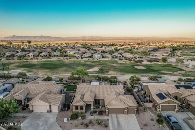 582 W Stirrup Ln, San Tan Valley, AZ 85143 - drone / aerial view with view of golf course, a mountain view, and a residential view