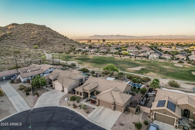582 W Stirrup Ln, San Tan Valley, AZ 85143 - birds eye view of property with a residential view and a mountain view