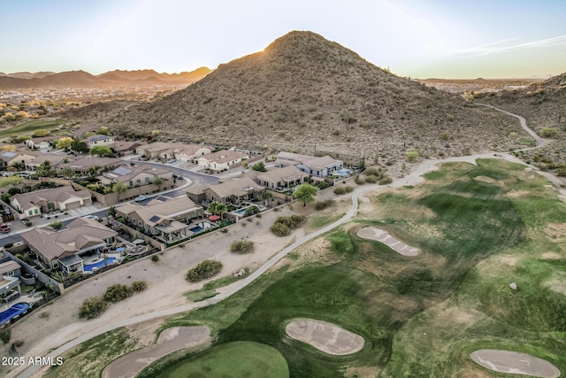 582 W Stirrup Ln, San Tan Valley, AZ 85143 - aerial view with a mountain view, golf course view, and a residential view