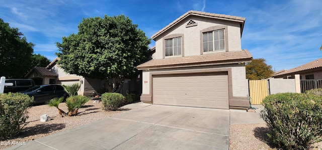 view of front property featuring a garage