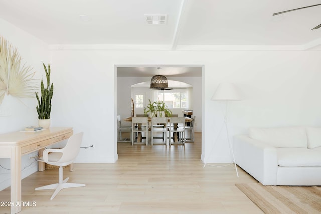 office featuring light hardwood / wood-style floors