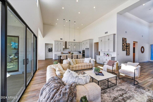 living room featuring hardwood / wood-style flooring