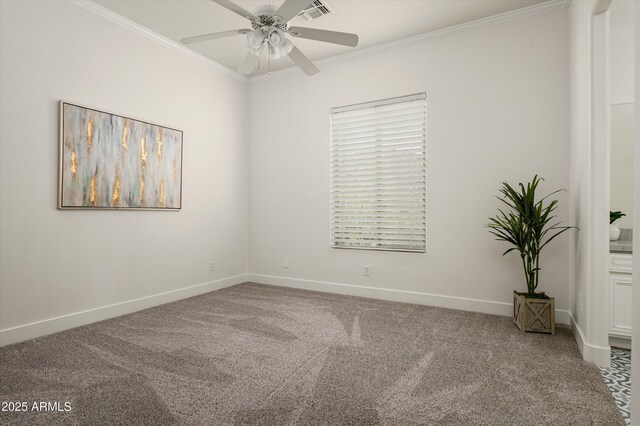 3946 N Pinnacle Hills Cir, Mesa, AZ 85207 - unfurnished room featuring carpet, ornamental molding, and a ceiling fan
