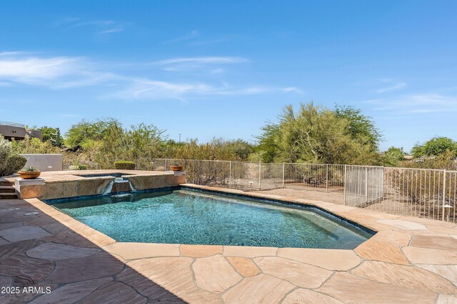 3946 N Pinnacle Hills Cir, Mesa, AZ 85207 - view of swimming pool featuring a patio and a pool with connected hot tub