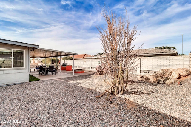 view of yard with a patio