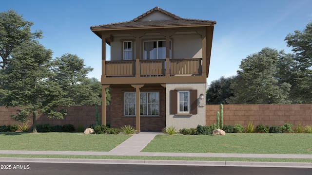 3343 S Lily Ave, Mesa, AZ 85212 - view of front of home with a balcony