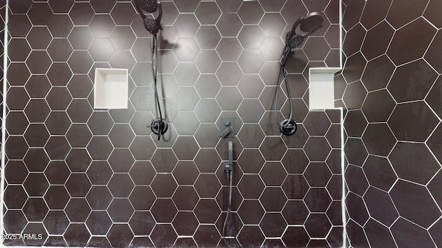 details with tiled shower