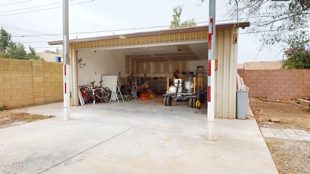 view of garage