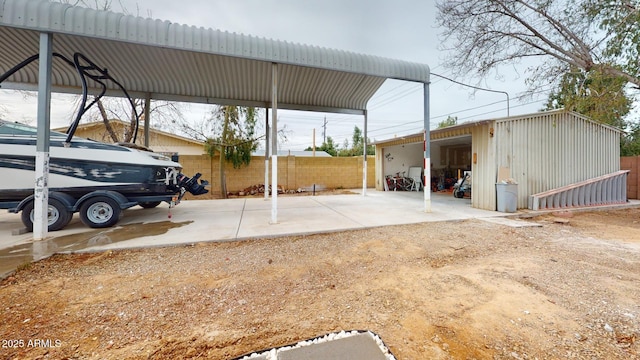 view of car parking with a carport