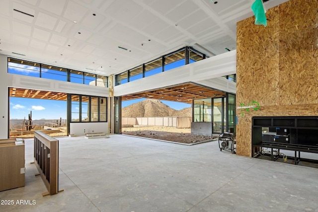 lobby with a mountain view