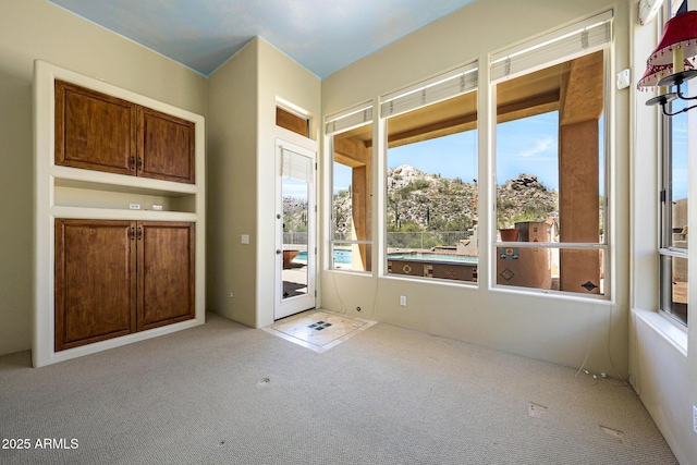interior space with plenty of natural light and carpet flooring