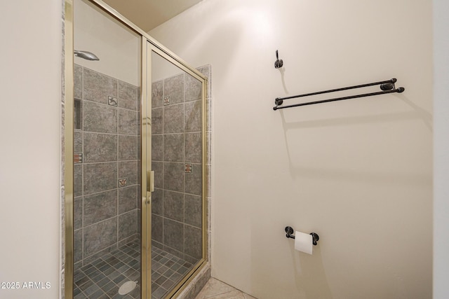 bathroom with a stall shower