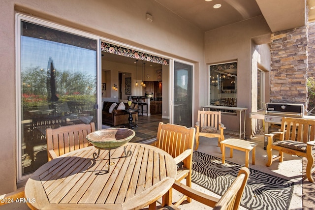 view of patio with grilling area