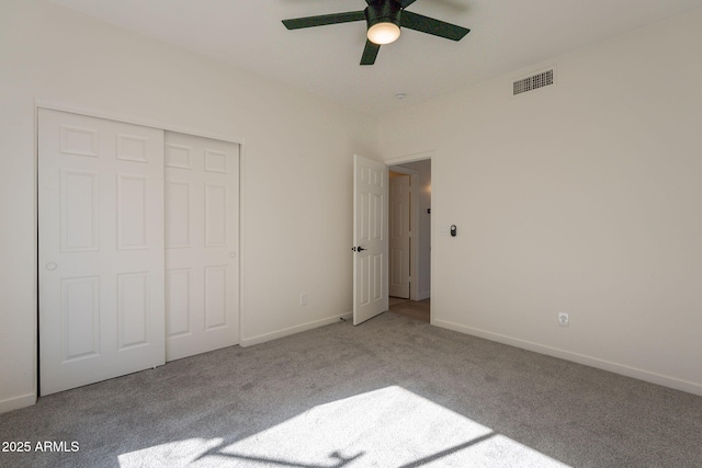 3837 E Windsong Dr, Phoenix, AZ 85048 - unfurnished bedroom with carpet floors, a closet, baseboards, and ceiling fan