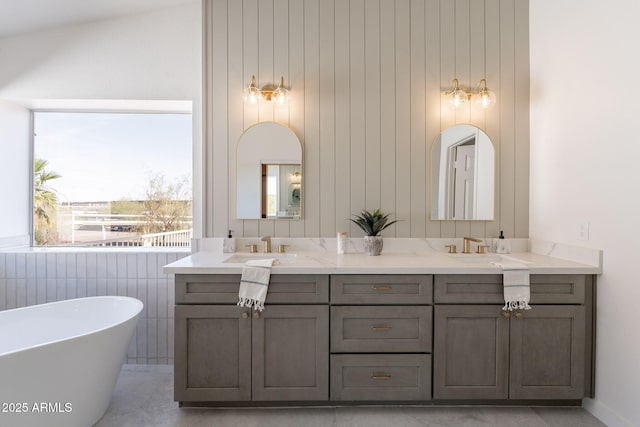 3837 E Windsong Dr, Phoenix, AZ 85048 - full bath featuring double vanity and a freestanding tub