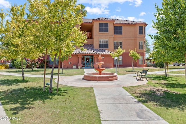 exterior space with a lawn