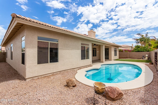 view of pool featuring a patio area