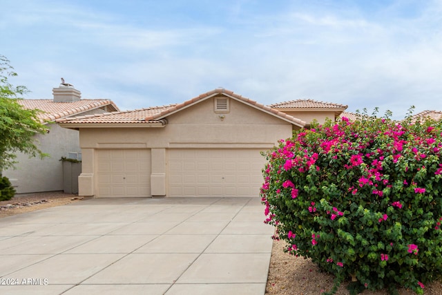 view of front facade featuring a garage