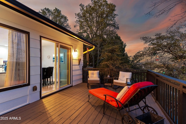 view of deck at dusk