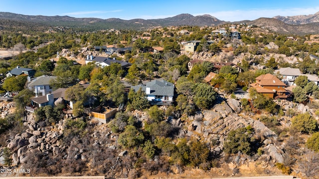 aerial view with a mountain view