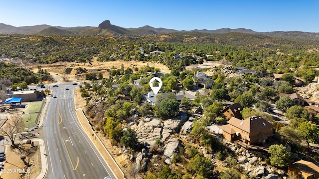 bird's eye view with a mountain view